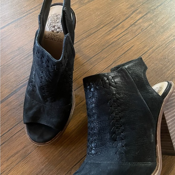 Vince Camuto Black Peep-Toe Heels - Picture 4 of 5